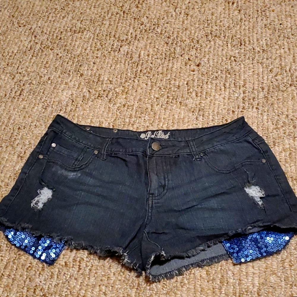 Woman's Black Blue Jean Shorts, Size 11